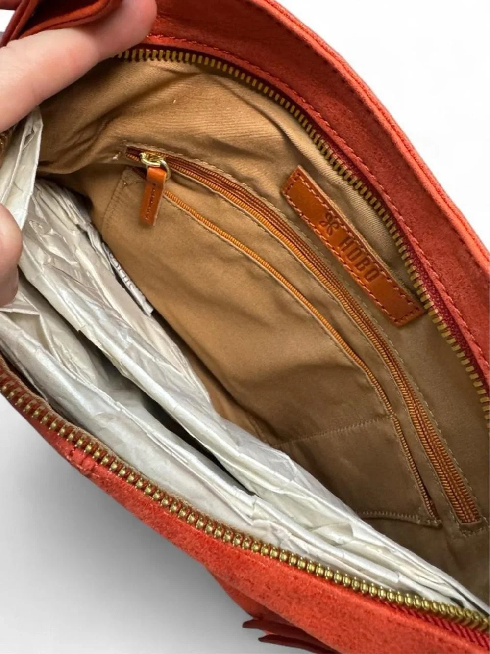HOBO Slim Leather Crossbody Bag - Bright Orange